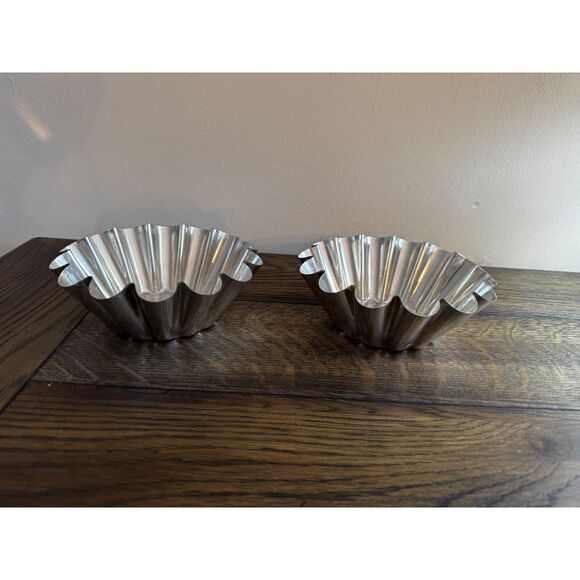 2 French baking pans, cakes, tarts - aluminum fluted pans - Picture 2 of 5